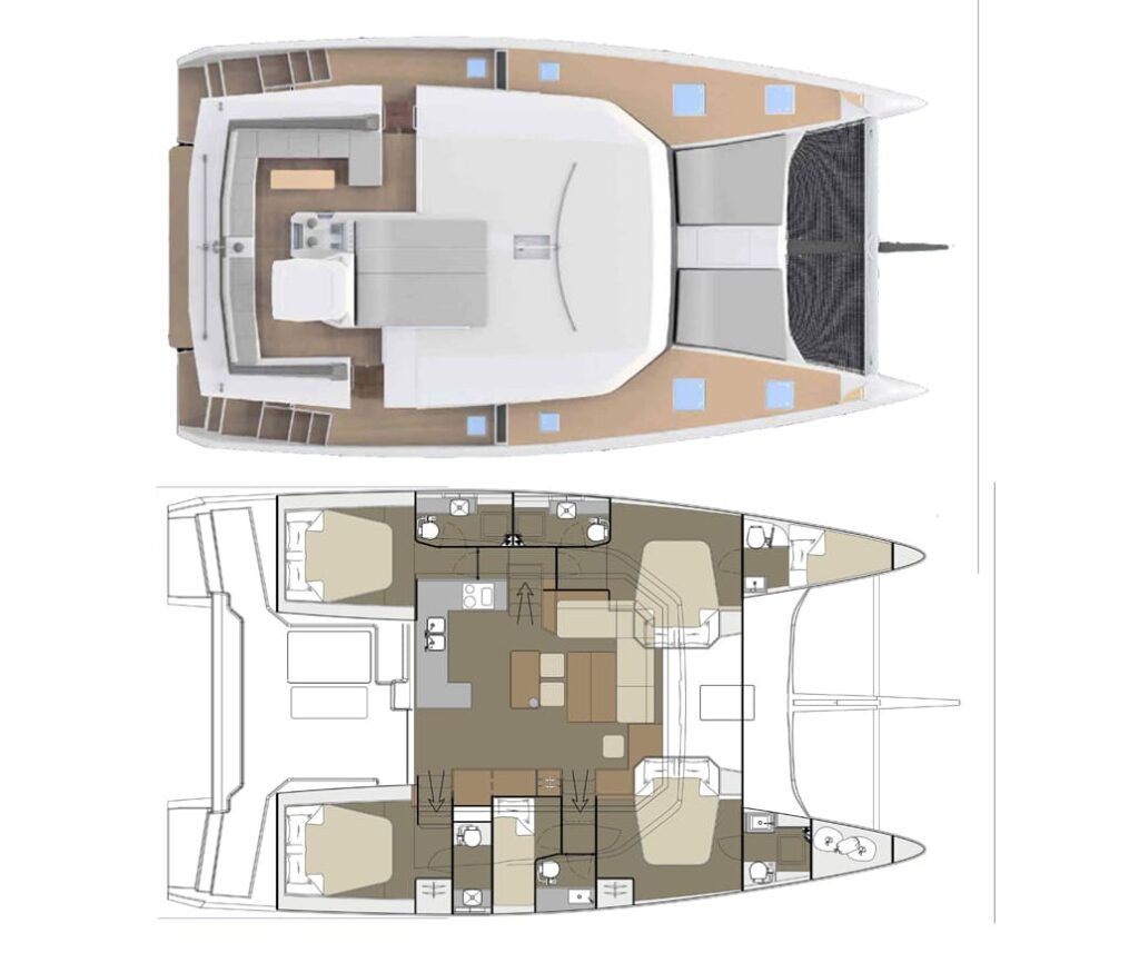 Dufour-48-Catamaran-layout